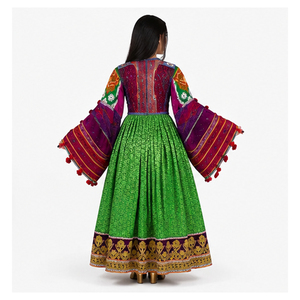 Lehenga Choli Tradicional India Verde Bordada de Algodón, Vestido Étnico de Boda para Mujer, Corte Holgado y Largo hasta el Suelo - Product Image 5