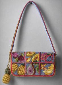 Beaded Crossbody Bag Fruit Pattern Bohemian Style Zipper Closure All Seasons Women's <b>Mini</b> Bag - Product Image 1