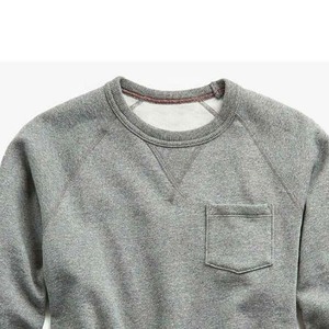 Suéter de Punto para Hombre, Cuello Redondo, Manga Raglán, Color Gris, con Bolsillo, Corte Regular, Color Sólido, Informal, para Otoño - Product Image 6