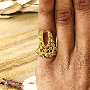 New Arrival Zircon Gold <b>Ring</b> Boho Brass <b>Rings</b> For Women 18k Gold Plated Ethnic <b>Crown</b> Armor Statement <b>Ring</b> Wholesale/OEM/ODM - Product Image 6