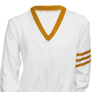 Cardigan Alpha Phi Fraternity pour homme, pull noir en tricot avec bordure jaune, fermeture boutonnée, manches longues, vêtement d'automne - Product Image 5