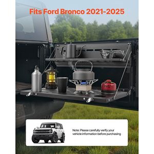 Tavolino per Portellone Ford Bronco 2021-2025, 88 libbre, in Acciaio al Carbonio, Pannello Molle Pieghevole, Pannello a Doppio Strato Compatibile con Portellone Posteriore - Product Image 2