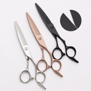Ciseaux de barbier professionnels en acier inoxydable à lame courbée pour droitiers, pour la coupe et le finissage des cheveux, haute densité et dureté. - Product Image 6