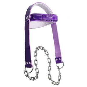 Arnés de Cuero Premium para Entrenamiento de Cuello, Equipo de Levantamiento de Pesas, Correa Ajustable para la Cabeza con Cadena de Acero - Product Image 4