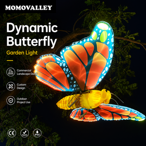 Momovalley ไฟผีเสื้อแบบไดนามิกตกแต่งกลางแจ้งกันน้ำนำผีเสื้อจำลองสำหรับตกแต่งสวนงานแต่งงานตกแต่งสวน - Product Image 1