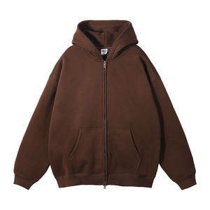 Sudadera con capucha de forro polar grueso y cálido para hombre, estilo oversize, con cremallera, para invierno, venta al por mayor, personalizada de fábrica - Product Image 5