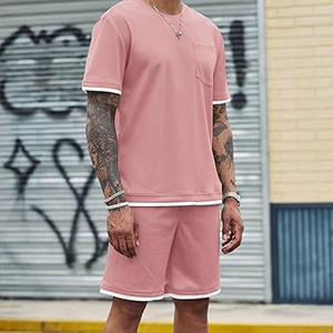 Conjunto de 2 Piezas para Hombre, Camiseta de Algodón y Pantalones Cortos Cargo, Ropa Casual de Verano, Fabricante, OEM, ODM, Suministro al por Mayor - Product Image 4