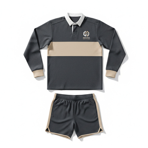 เสื้อรักบี้แบบซับลิเมชั่นดีไซน์ใหม่ พร้อมโลโก้ทีมตามสั่ง ชุดกีฬาทีม สร้างสปิริตทีม คุณภาพระดับมืออาชีพ ทนทาน สำหรับผู้ใหญ่และเยาวชน - Product Image 1