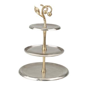 Three Tier Metal Cake Stand Round Dessert Display With <b>Cherry</b> <b>Top</b> Hand Wash Only Reusable Party Serving Tray - Product Image 1