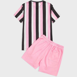 High Quality 100% Cotton Fleece Breathable Fabric Casual Summer Wear T-Shirt Shorts <b>Set</b> Men Custom Logo OEM Service Best Price - Product Image 2