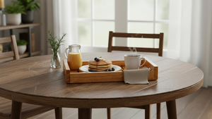 Bandeja de Servir de Madera Hecha a Mano con Bordes Elevados, Bandeja Rectangular para Desayuno, Comida, Mesa de Comedor, Cocina, Mesa de Centro y Hogar - Product Image 2