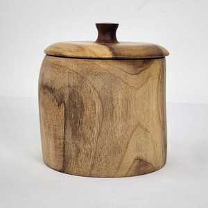 Classic Wooden <b>Jar</b> with Lid 250mL Round Capacity Eco-Friendly Food Container <b>for</b> <b>Kitchen</b> Counter <b>Storage</b> - Product Image 5