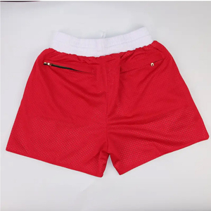Shorts pour hommes à motif points rouges, séchage rapide, taille élastique et poches latérales, style sport décontracté, longueur courte, tissu tricoté 2026 - Product Image 1