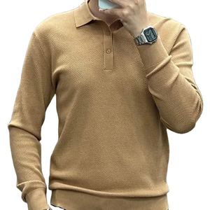 Man With Collar Tee <b>Shirts</b> Slim Fit <b>Polo</b> T <b>Shirt</b> for Men <b>Orange</b> Top No Logo Streetwear Cotton Clothing Chic Comfortable Basic - Product Image 2