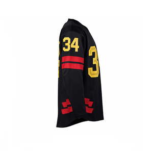 Camiseta de Hockey sobre Hielo Negra Personalizada para Hombre, Transpirable, con Nombre y Número Personalizados, Uniforme de Equipo, OEM al por Mayor - Product Image 5