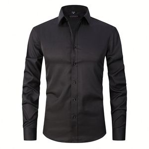 เสื้อเชิ้ตทำงานผู้ชายแบบเป็นทางการ – เสื้อเชิ้ตแขนยาวผ้าคอตตอนผสมคุณภาพสูง ติดกระดุม ทรงพอดีตัว สวมใส่สบายสำหรับทุกวัน - Product Image 3