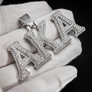 Collar de Hip Hop con Colgante de Diamantes Moissanite en Forma de Letra Personalizada, Plata de Ley 925, Joyería de Moda Rap para Hombre, Regalo - Product Image 1