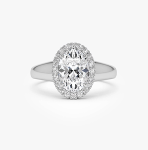 Bague de mariage vintage en or plaqué 14 carats avec diamant de laboratoire VVS1 certifié IGI, coupe ovale, bijoux fins - Product Image 3