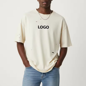 เสื้อยืดลำลองผู้ชายแบบสวมใส่สบาย ระบายอากาศได้ดี ทรงโอเวอร์ไซส์ แฟชั่นสปอร์ต พิมพ์ลายเรียบง่าย ผ้าถัก 260 GSM ขายดี OEM - Product Image 1
