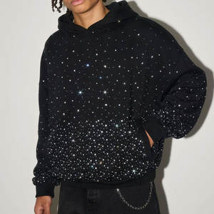 Fournisseur de sweats à capuche en strass OEM, sweat à capuche de haute qualité avec décoration en pierres de cristal, idéal pour les marques de vêtements à étiquette privée - Product Image 2