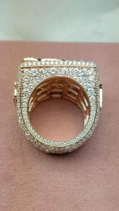 Elegante Anillo de Plata de Ley con Moissanita de Corte Brillante y Engaste de Bisel, Estilo Hip Hop, Joyería Fina de Lujo para Promesa Nupcial, Regalo para Mujeres y Hombres - Product Image 5