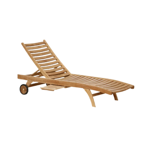 Chaise longue pliante en teck massif, style moderne, pour jardin, piscine, plage, mobilier de jardin - Product Image 6