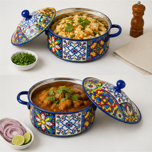 Marmite de service alimentaire moderne et admirable en acier inoxydable de forme personnalisée, plat à soupe isotherme, chauffe-plat pour la cuisine du Moyen-Orient - Product Image 2