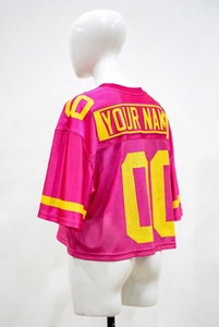 Camiseta de fútbol americano de alta calidad con hombros caídos, estampado por transferencia térmica, de malla, estilo boxy, corta, para rugby - Product Image 6