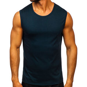 Camiseta sin Mangas para Hombre, Cuello Redondo, Color Sólido, Tejido Transpirable, Informal, 100% Algodón, Secado Rápido, OEM - Product Image 1