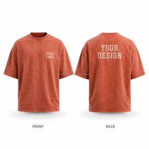 เสื้อยืดคอตตอน 100% ทรงโอเวอร์ไซส์สำหรับผู้ชาย สไตล์ลำลอง คอกลม แขนสั้น ระบายอากาศได้ดี ผ่านกระบวนการฟอกสีแบบแอซิดวอช เป็นมิตรต่อสิ่งแวดล้อม ผ้าเจอร์ซีย์ 230 กรัม - Product Image 2