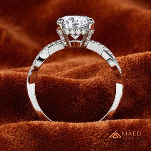 Anillo de Boda de Plata de Ley 925 con Moissanita Tallada, Joyería de Lujo para Novia, Promesa, Uso Diario, Regalo para Mujer, Estilo Clásico Brillante de EE. UU. - Product Image 3