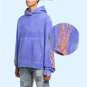 Vente en gros de sweats à capuche pour hommes de haute qualité, en coton 100% délavé à l'acide, style streetwear - Product Image 4