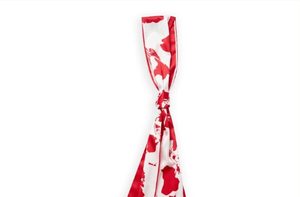 Pañuelo de Seda Rojo y Blanco con Lazo y Logotipo BNI, Corbata para Dama - Product Image 1