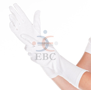 Gants de travail et d'inspection blancs de qualité supérieure, 100 % coton, écologiques, respirants, pour usage quotidien, avec logo personnalisé, pour fanfare - Product Image 2