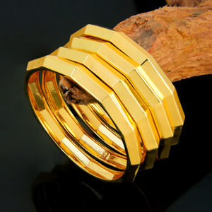 Little Bee Jewelry YB303 Dubai Fashion Anti-Tarnish High Quality 21k Gold Plated Simple Frosted <b>Bangles</b> Bracelet for Women Party - Product Image 1