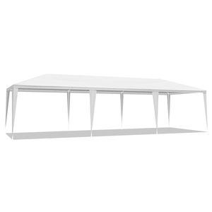 Tenda per Feste Impermeabile e Antivento 3x9m, 7 Lati in Ferro con Pareti in PE, PVC e Vetro per Festival, Materiale Palo in Legno/Alluminio - Product Image 3