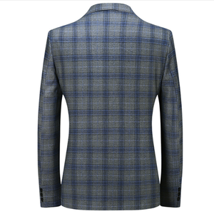 Blazers pour hommes en tissu 100% laine de qualité supérieure, à simple boutonnage, col en V, costume pour messieurs, manteau pour occasions de fête, disponible - Product Image 2