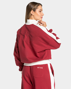 Ensemble de survêtement de football personnalisé pour femme, veste zippée intégrale en polyester et coton, pantalon de jogging, tenue de sport décontractée colorblock pour l'entraînement de football - Product Image 4