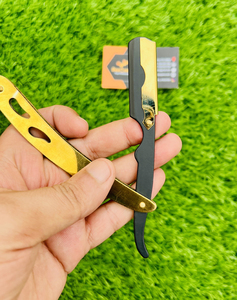 <b>Single</b> Edge Shaving <b>Blades</b> Light Weight Professional Safety High Grade Stainless Steel Straight Edge Barber <b>Razor</b> (Gold Plated) - Product Image 2