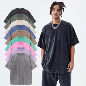 Low Price Streetwear Oversized Acid Washed <b>Tshirt</b> for Men Vintage Cotton Custom 230 Gsm Washed T-shirt Stone Acid Washed T Shirt - Product Image 4