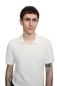 Camisetas de Golf de cuello de media manga de punto texturizado de algodón 100% ajustadas transpirables personalizadas de alta calidad disponibles para la venta - Product Image 3