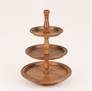 Eco-Friendly 3-Tier Wooden Cake Stand and Cupcake Tower <b>Party</b> Decorations Dessert Display Stand for Birthdays and Events - Product Image 1