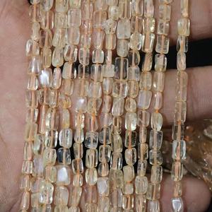 Perles ovales lisses en citrine naturelle à 100 %, 4x6 mm, longueur de brins de 14 pouces, pour la fabrication de bijoux - Product Image 1