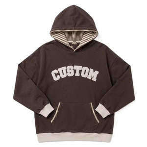 Hoodies amples et surdimensionnés pour femmes, style streetwear, en tissu épais, à rayures contrastées, imprimés sur mesure, livraison rapide - Product Image 3