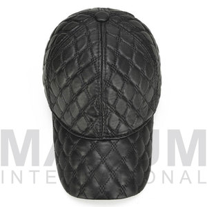Wholesale Custom Logo <b>Black</b> Genuine Cowhide Leather Mens Women <b>Baseball</b> <b>Cap</b> - Product Image 3