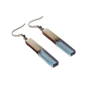 ต่างหูรูปหัวใจทำจากเรซินทางเรขาคณิตทำจากไม้ทรงกลมสีทองฟอยล์สีทองสีดำสีขาว - Product Image 6