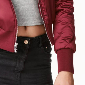 Blousons Bomber pour Femmes en Tissu Satin de Soie Rembourrés et Chauds pour l'Hiver, Nouvelle Collection, Fermeture Éclair Avant Sexy - Product Image 3