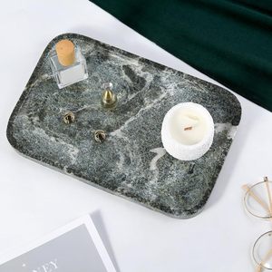 Marble <b>Tray</b>, 12"x8" Natural Marble Vanity <b>Tray</b> for Countertop Bathroom Kitchen Dresser Marble Catchall <b>Trays</b> for <b>Perfume</b> Jewelry - Product Image 1