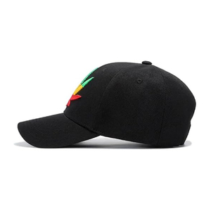 หมวกเบสบอลสีดำ 6 แผง ทรง unisex ผ้าฝ้าย ทรงพอดีตัว สไตล์ลำลอง ปักโลโก้ Rasta ที่แผงด้านหน้า เหมาะสำหรับฤดูใบไม้ผลิและฤดูร้อน ขนาดผู้ใหญ่ 58-60 ซม. - Product Image 5
