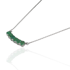 Collier pendentif en argent sterling 925 pour femmes, luxe léger, 100% authentique, pierre précieuse émeraude taille ovale, pour fête de mariage - Product Image 5